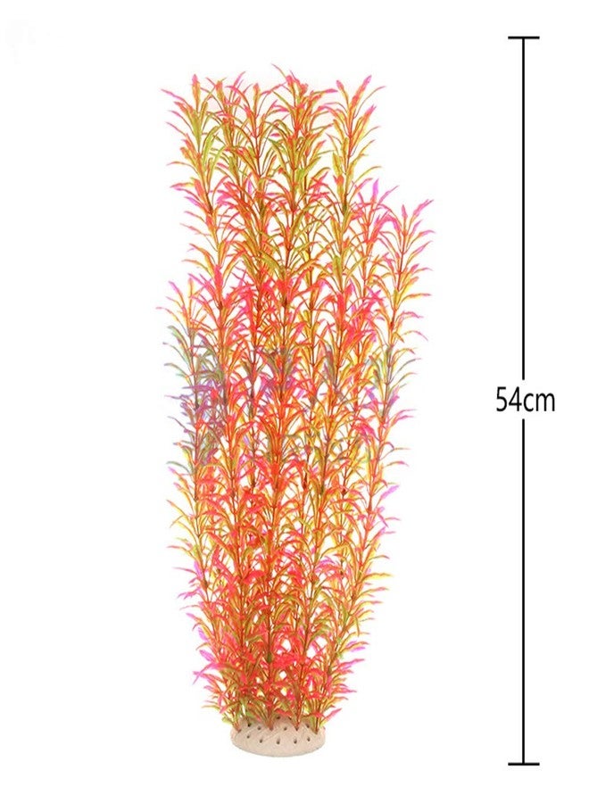 Norgail Large Aquarium Plants Artificial Plastic Fish Tank Plants Decoration Ornaments Safe for All Fish 21 Inches Tall (1pcs Pink) - Image 2